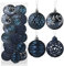PIIDUOO Christmas Baubles Shatterproof Navy Blue Christmas Tree Baubles Decorations Set Xmas Ball Ornaments Small, 6cm / 2.36 inches × 24pcs