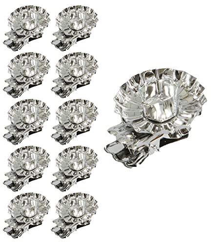 10 x Baumkerzenhalter Clip aus Metall Ø 40 mm - Kerzenhalter Weihnachtsbaum - Weihnachtbaumkerzenhalter - Kerzenhalter für Christbaum Farbe Silber, Größe 10er