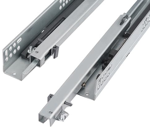 Gtzly Schubladenschienen, Soft-Close-Schubladenschienen mit Vollauszug, Verdeckte SchubladenfüHrungen, Verstellbare GeräTe, Bodenmontage (Size : L: 35cm/13.8in)