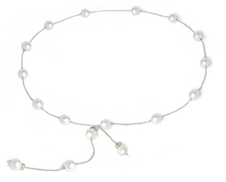 QKEPCY Ceinture Chaîne Élégante Perles Décoratives Ajustable Accessoire Taille Robe Femme