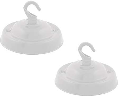 Piastra per gancio a rosone da soffitto in metallo bianco vintage da 10,5 cm, confezione da 2, attacco singolo laterale antico con accessori per lampadari, lampade a sospensione, lampade da parete