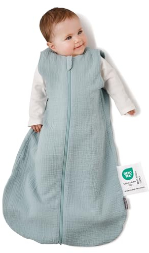 LaLoona Saco Dormir Bebé Algodón 100% - Sacos de Muselina Ligeros sin Mangas para Recién Nacidos - Primera Puesta para Primavera y Verano - ÖkoTex Standard 100-0,5 TOG