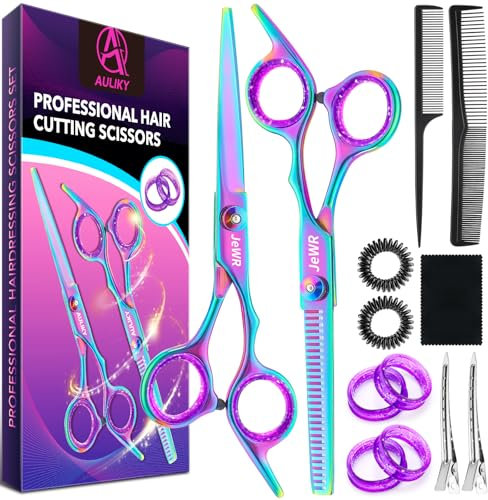 Hairdressing Scissors Hair Thinning Scissors, 6.7”Hair Scissors and Barber Scissors, Professional Hair Cutting Scissors Kit, Stainless Steel Thinning Shears for Barber, Salon, Women, Home, Men
