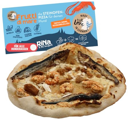 Hundepizza Soft gebackene Hundesnacks mit Thunfisch & Sardine | für besondere Anlässe & Hundegeburtstag | 200g | Hundekekse | Aus Bayern | RiNa's Frutti di Mare Pizza Hunde