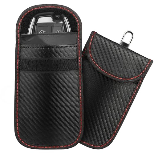 Diyife 2 stycken Keyless Go skydd bilnyckel fodral, svart, 115*78mm, Med krok