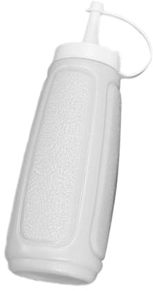Uonlytech Botella Exprimible para Salsa con Tapa Dispensador de Condimentos de Plástico Blanco Accesorio de Cocina para Ketchup Mostaza y Mayonesa Sellado Seguro y Fácil Vertido