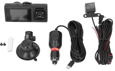 Cámara de Tablero de 3 Canales, cámara Triple para automóvil con cámaras Frontales de 1080P y cámaras Laterales traseras de 480P, visión Nocturna HD, Sensor G, grabación en Bucle,