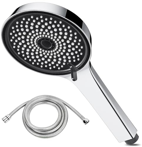 dothnix 120mm Large Panel Shower Head and Hose 1.5m, 5 Modes | Powerful Handheld High Pressure Showerhead for Low Water Pressure