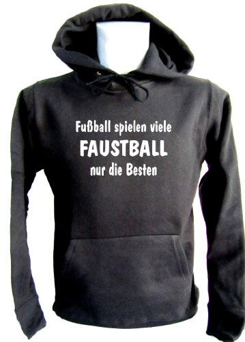 ShirtShop-Saar Fussball Spielen viele - Faustball nur die Besten; Kapuzen-Pulli schwarz, Gr. XL