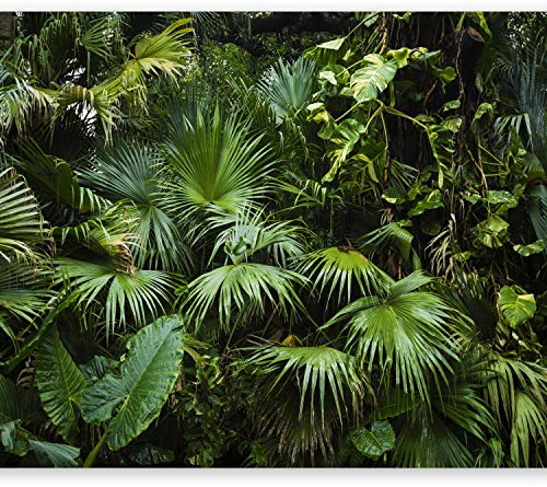 murando Fototapete selbstklebend 3D Effekt 343x256cm Foto Tapete Tapetenfolie Möbelfolie Wandverkleidung Wandtapete Motivtapeten Bildtapete Wohnzimmer 3d Effekt Modern tropische Blätter Monstera