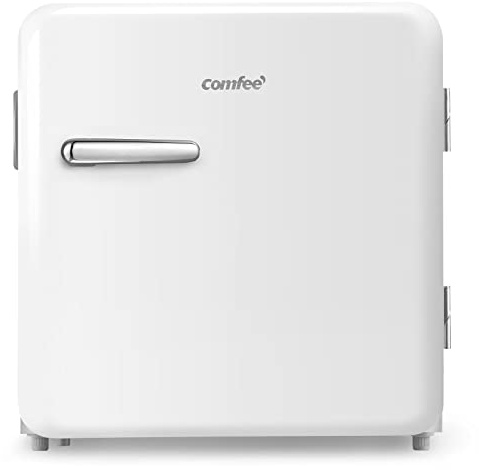 Comfee RCD50WH1RT(E) Mini Fridge/Retro Fridge / 47 L Cool Box / 50 cm Height / 100 kWh per Year/Adjustable Temperature Control/Adjustable Feet/White