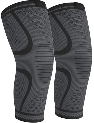 Knee Brace for Pain Relief and Support – 2-Pack Compression Knee Sleeves for Men and Women, Knee Support for Running, Sports, Arthritis, Meniscus Tear, ACL Injury Recovery S-XL