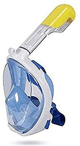 Vollgesichts-Silikon-Schnorchelmaske, 180 ° Unterwasser-Schnorchel-Vollmaske, Trockentauchmaske mit flachem Mund, geeignet für Erwachsene und Kinder (BS) (BS)