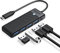 Adaptateur USB C, ORICO 4 Ports Hub USB 3.0 Hub USB C pour Laptop,Surface Pro, XPS, Clés USB, disques durs externes, 0.15m Noir