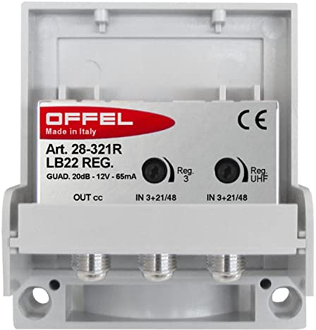 AMPLIFICATORE ANTENNA TV DA PALO 2 INGRESSI LOG VHF+UHF 20dB 112dBuV 5G