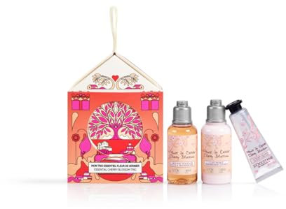 L'OCCITANE - Estuche de Casita Flores de cerezo - Gel de ducha espumoso y suave, Leche corporal perlada y Crema de manos - Fabricado en Francia