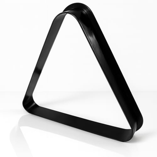 DREAMCO SUPPLIES Black Plastic Billiard Pool Ball Triangle Rack, Fits 2-1/4 Inch Balls, 8-Ball