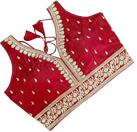 Glorenvally Fab Women's Party Wear Bollywood Readymade Indian Ethnic Saree Blouse Crop Top Choli-799 (Maroon, 36-Inch Bust)