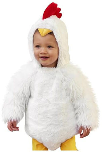 Disfraz Pollo Bebe Body con Capucha Disfraz Animales de Forro Polar Disfraces Halloween Traje de Gallo Invierno Bebé Niña Niño Cosplay para Recien Nacido 0-3 Años Carnaval