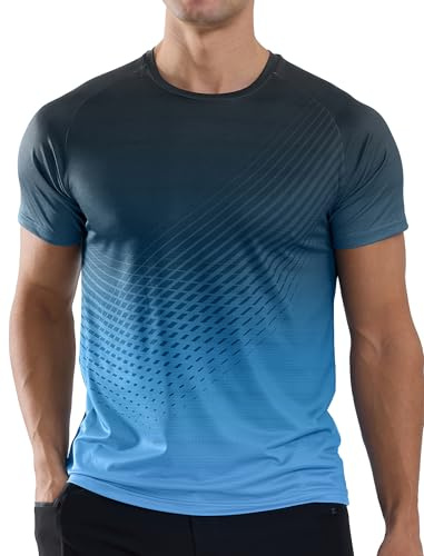 Men’s T-Shirts Gym Running T Shirts for Men Moisture Wicking Athletic Sport Breathable Tops Quick Dry Short Sleeve Workout T-Shirt