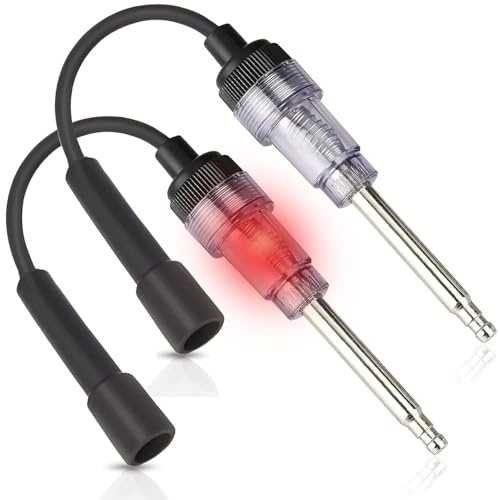 Greluma 2 Piezas Probador de bujías en línea,comprobador de encendido de motor de arranque recto,detector de inducido pequeño para automóviles,cortacéspedes,motocicletas y motores internos y externos