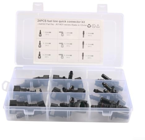 Lot de 24 raccords rapides ID6 pour tuyau diesel de 6 mm avec connecteurs ABS mâles femelles de 7,89 mm, 9,49 mm, 9,89 mm, pour l'entretien de voiture et de camion