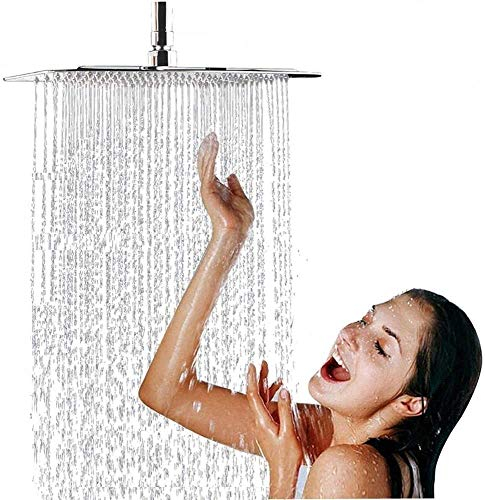 Cocoarm Quadratische Regendusche, Einbauduschkopf mit Wasserfall, Spiegeleffekt Poliert, 50 x 50 cm