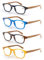 MODFANS (4 Pack) Lesebrille 2.0 Herren/Damen,Gute Brillen,Hochwertig,Komfortabel,Rechteckig,Holz-Effekt,Super Lesehilfe,fur Manner und Frauen