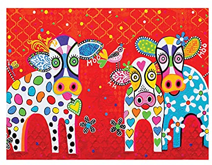 Maxwell & Williams Love Hearts Geschirrtuch mit Vogel Design, Geschirhandtuch 100% Baumwolle, Rot, 50 x 70 cm, Küchentuch, Spültuch, Abtockentücher