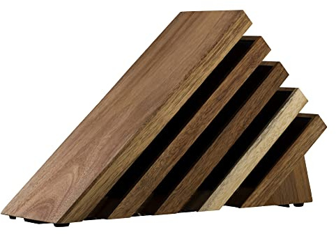 Messermeister Next Level Magnetic Knife Block, Acacia - Modern & Ventilated - Holds 16 Knives or Steels & Scissors - 12 w x 9 h x 5 d