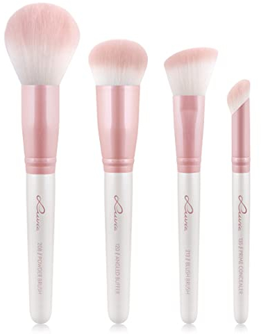 Make-Up Pinselset Luvia, Flawless Face Brush Set, Gesichtspinsel-Set, 4 Vegane Kosmetikpinsel, Schminkpinsel Perl/Candy