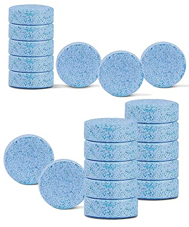 20 Piezas Pastillas Limpiaparabrisas Coche, Arandelas Efervescentes para Coche, Pastillas Limpiaparabrisas Concentradas para Coche, Ventanas, Vidrio