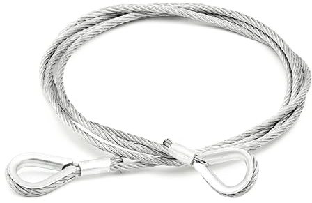 ALFA LOGISTIK Drahtseil mit Kauschen 10mm Durchmesser 20m Länge - Stahlseil mit Ösen - Drahtseil mit Kauschen - Anschlagseil