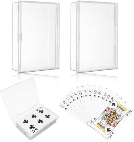 WeddHuis 2 Stück Quartettkarten Zubehör für Skat,Leerhülle leere Plastikbox Hülle Hülle Spielkartenbox Kartenbox für Quartette Kartenspiele Spielkarten