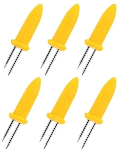 Soporte de maíz, 15 brochetas de maíz de acero inoxidable, soporte para mazorcas de maíz doble, soporte para maíz para maíz para barbacoa, accesorios para barbacoa, soporte para maíz, tenedores de