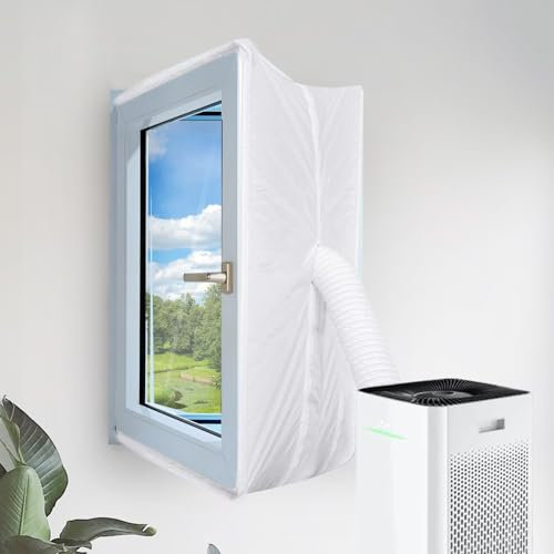 Klimaanlage Fensterabdichtung,400cm Fensterabdichtung für Mobile Klimageräte,mit Bringen Sie 1 Schere,Wäschetrockner,Klimaanlage Fensterabdichtung,Hot Air Stop Geeignet für Flügelfenster Dachfenster