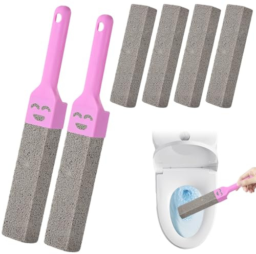 6 stycken pimpsten toalett, toalettrenare rengöringsblock WC med 2 st handtag, block pimpsten för toalett, enkel fläckborttagning för toalett kök dusch badrum tvättställ