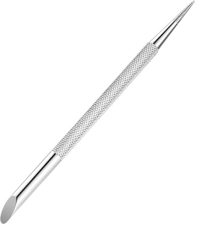 Silver Stainless Steel Cuticle Pusher Nail Dotting Pen Nail Care Tool, Cuticle Pusher Sticks Glass Cuticle Pusher Cuticle Tools, Double Ended Manicure Stick Cuticle Remover Cleaner Cuticle Pusher