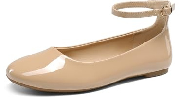 DREAM PAIRS Ballerines Femme Classique et Élégantes Chaussures Plates pour Femmes Confortables et Respirantes,Size 41,Nu,DWUMFA2510