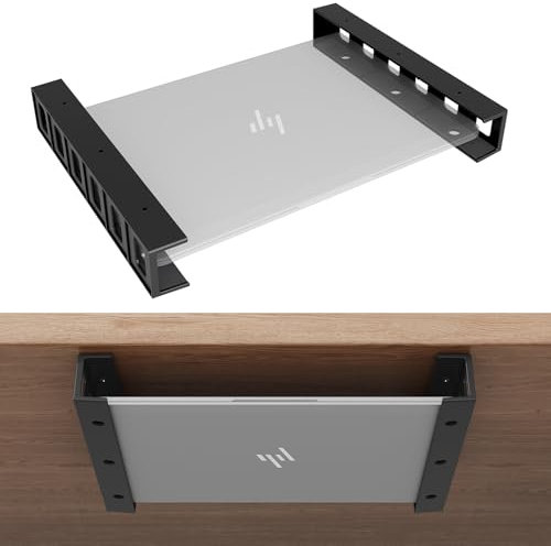 sciuU Support sous Bureau/Montage Murale, Rangement Multifonctionnel pour Ordinateurs Portables, Tablettes, Claviers, Modems, Boîtiers TV, Organisateur Gain de Place, pour Appareils < 4 cm