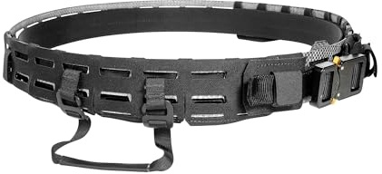 Tasmanian Tiger TT Battle Belt Set taktischer, mehrteiliger Einsatz-Gürtel mit Molle-System, Tegris-Material und Cobra-Schließe, Schwarz