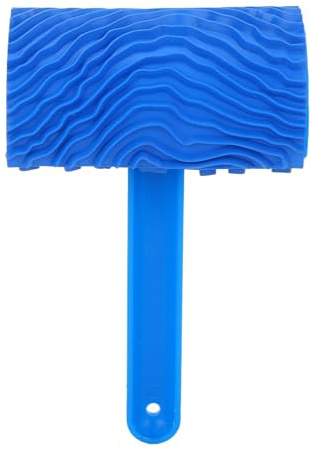 Mtlavishishishishing blu in gomma in gomma rullo verniciatura effetto grano con manico ideale per decorazioni per pareti fai - -te di alta qualità robusta piccola dimensione