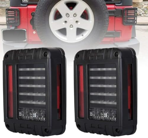 SXMA Luces de cola de la versión del euro LED Luz de marcha atrás Luces de señal de giro traseras Luces de cola de freno de led Luces corrientes para para Jee p 07-17 Wrangler JK (1 par)