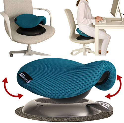Humantool Tragbarer Sattelhocker – macht jeden Stuhl zu einem Schaukelsattelstuhl – perfekt für ergonomische Bürostuh – komfortabler ergonomischer Hocker (Türkis)