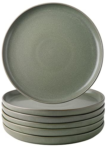 AmorArc Ceramic Dinner Plates Set of 6, Wavy Rim 10.5 Inch Stoneware Dish Set, Dinnerware Plates for Kitchen-Microwave&Dishwasher Safe, Scratch Resistant-Reactive Glaze Matte