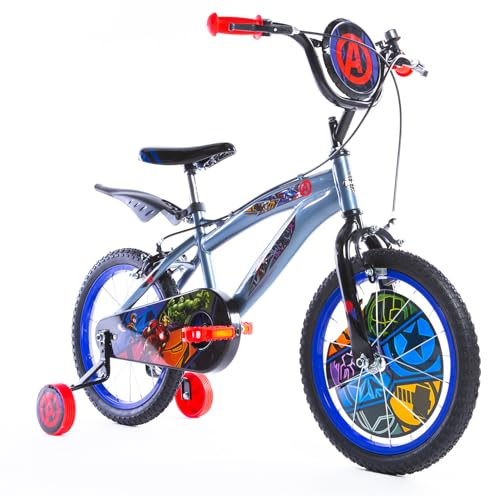 Huffy Marvel Avengers Boys Old Kids FT Hulk Iron Man Thor Captain America, Gris, vélo de 40,6 cm, 4-6 Ans