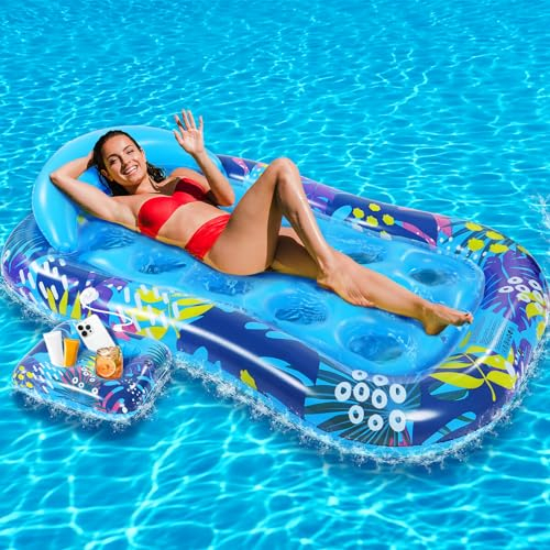 Subtail Luftmatratze Pool - Luftmatratze Wasser Pool Matratze mit Abnehmbarem GeträNkehalter - WasserhäNgematte Erwachsene Kinder - Groß Wassermatratze Schwimmmatratze