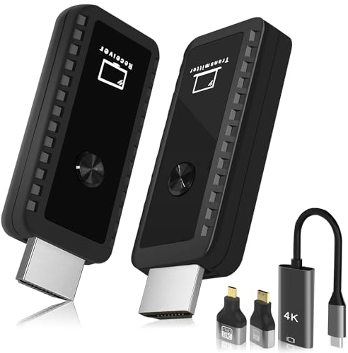 Wireless HDMI Transmitter und Receiver, 1080P Ohne Kabel für Streaming von Video Audio, 2.4/5G Extender Funkübertragung für Laptop/PC/Kamera zum Monitor/Projektor/TV