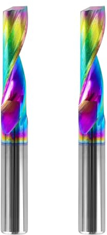 SpeTool 2 Stück Alu Fräser 6mm Schaft Einschneider Fräser VHM Fräser Schaftfräser Fräser Aluminium 22mm Schnittlänge mit DLC Beschichtung CNC Fräser Holz für Aluminium Acryl Messing