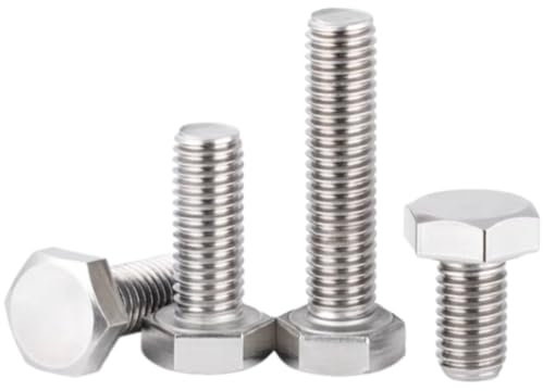 ORTAVA 10 Stück Sechskantschrauben M10 x 25 mm, Edelstahl A2 V2A Schrauben Bolzen mit Sechskantkopf DIN933 / ISO4017, Schrauben Außensechskant für Automobile, Maschinen, Metallbau